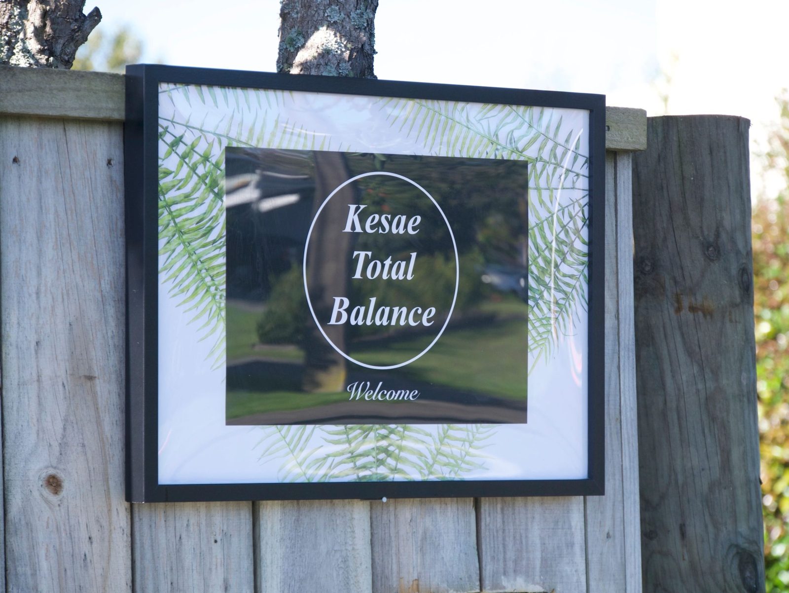 Kesae Total Balance welcome sign
