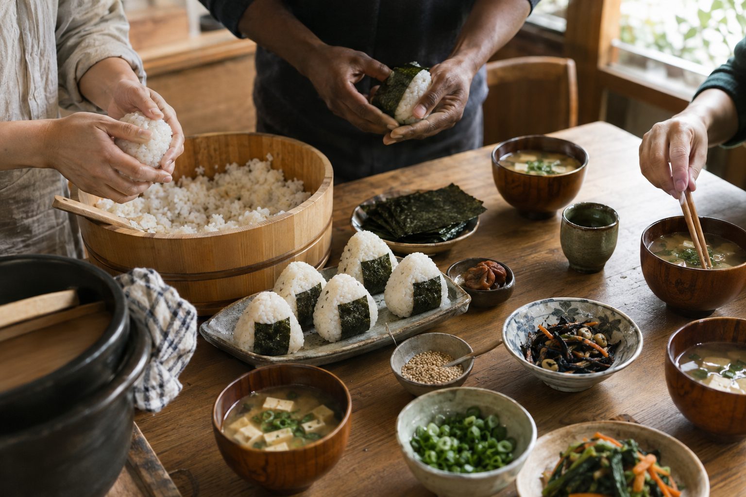 Everyday Japanese home cooking shared at a table