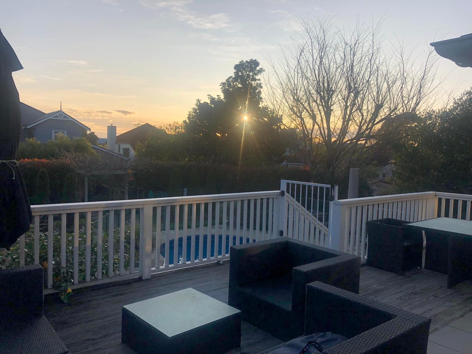 Evening view from a deck in New Zealand