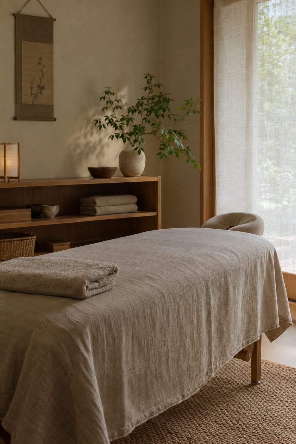 A calm wellness treatment room